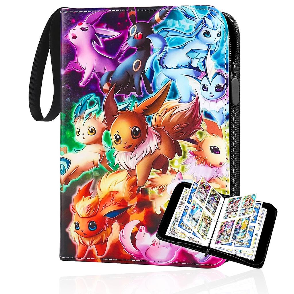 Card Album 4 Compartments, 400 Slots, with Handle, YOUKUKE Trading Card Binder