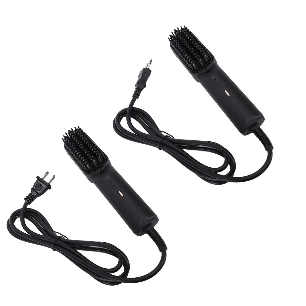 Hair Straightener Comb Hair Straightening Curling Brush Small and Exquisite Comb for Travel Black