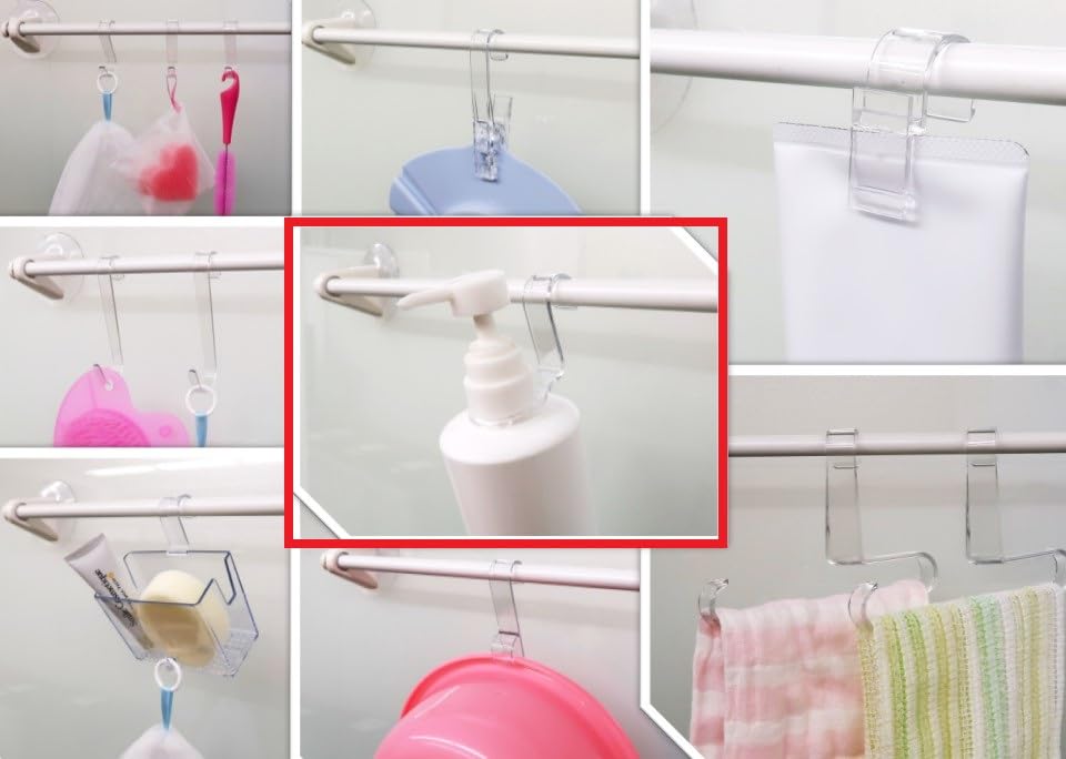 Made in Japan your shampoo and Bottle Hanging Clear Type for a Clean Fits Bottles with a Diameter of Approximately 32mm of [Hang conditioner!] Hooks,