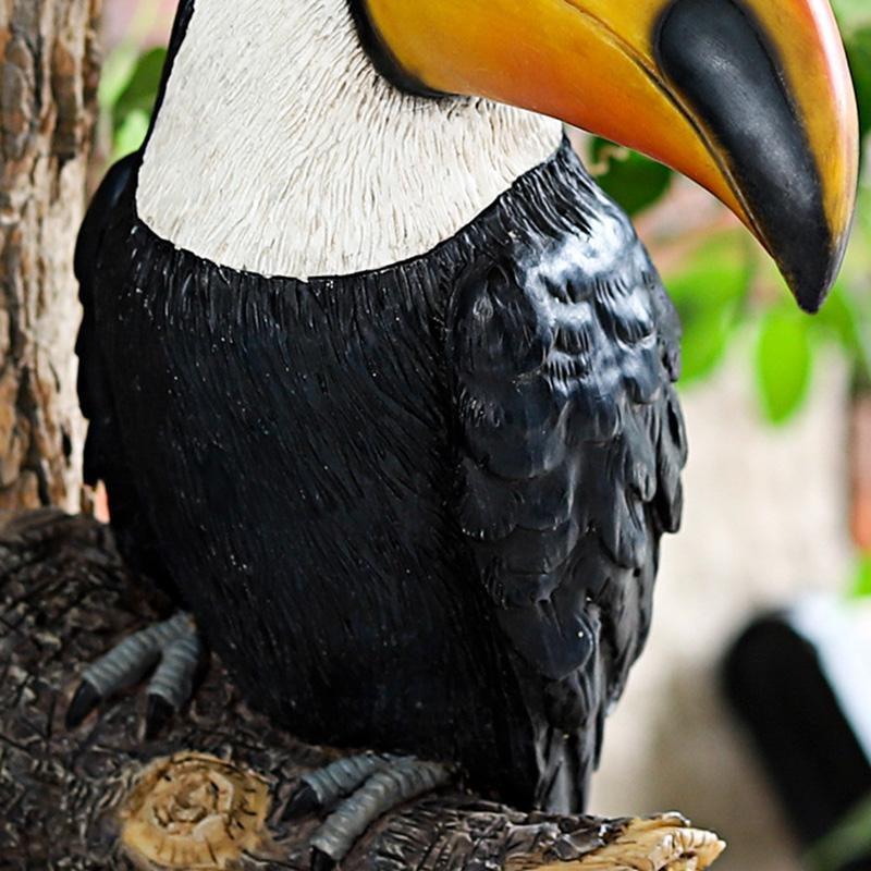 Symulacja Ptaków z Dużymi Dziobami Ozdoby Żywica Sztuczne Ptaki Tukan Rzemiosło Zwierzę Ogrodowe Drzewo Wiszące Pasterska Dekoracja Wisior