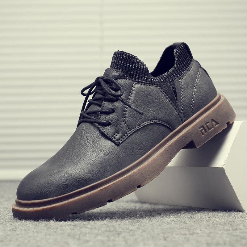 Autumn and Winter British Martin Boots Trendy High-top Leather Boots Snow Velvet Thermal Cotton Shoes
