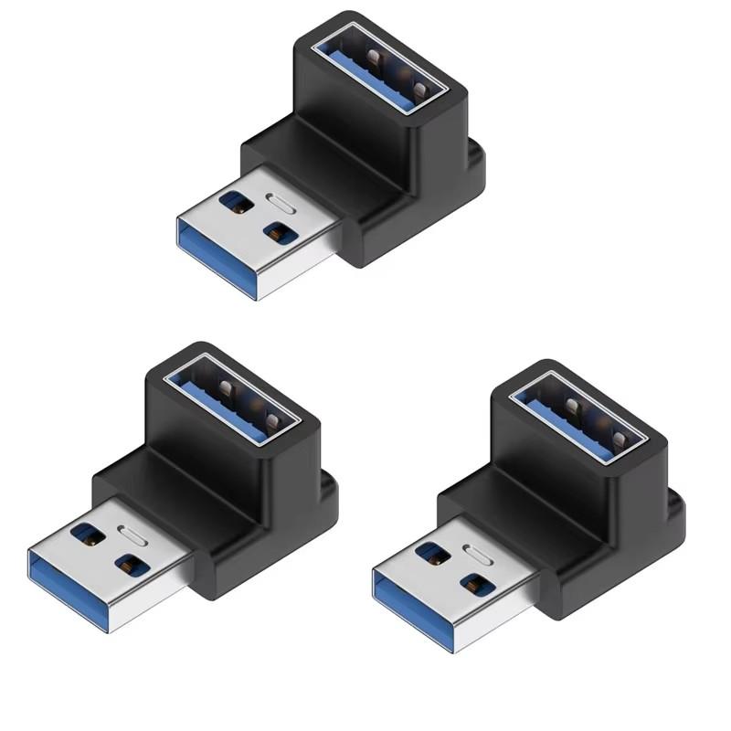 1/2/3pcs USB 3.0 Male Female 90 Degree Expansion Adapter USB Up Bend Adapter 10Gbps For Laptop Connector Conversion