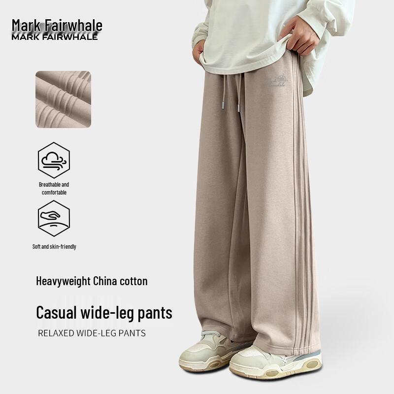 Mark Fairwhale Men's Loose Wide-Leg Pleated Pants