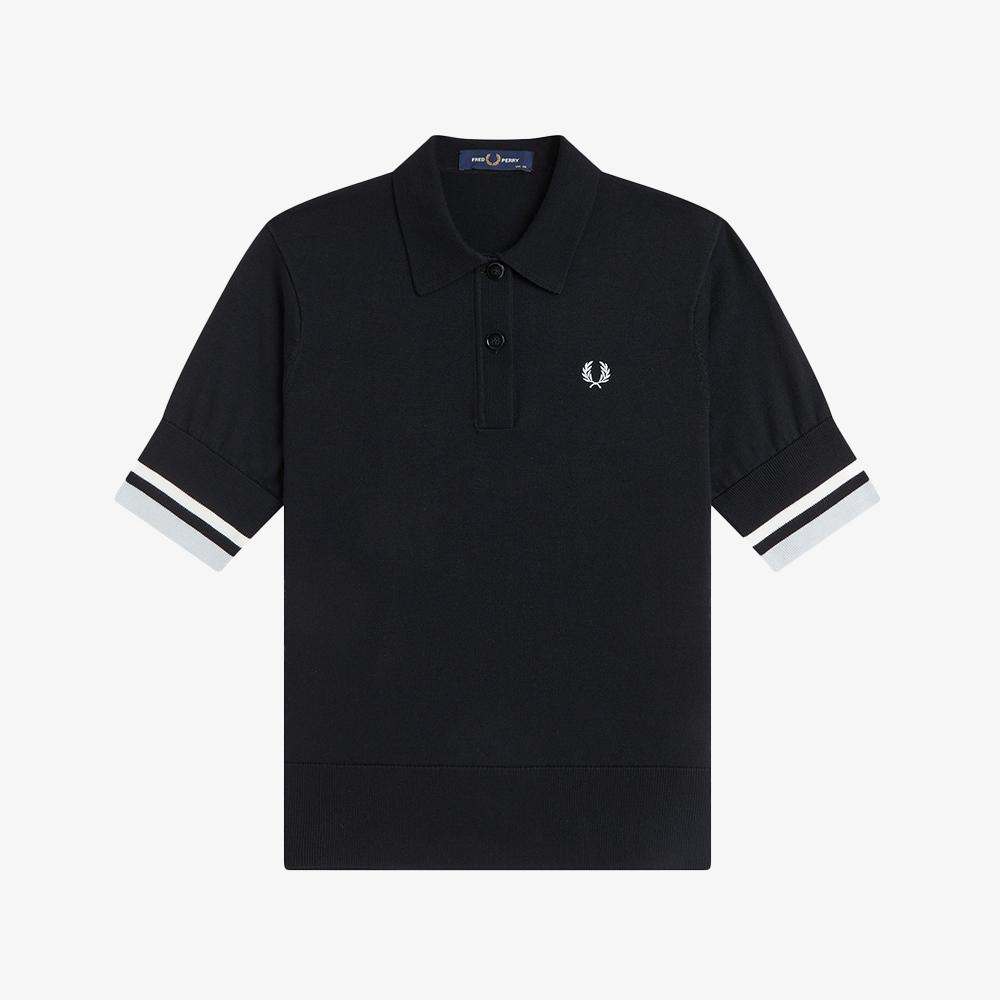 Fred Perry [Womens] Bold Tipped Knit Shirt - Black Afpf2612129-102