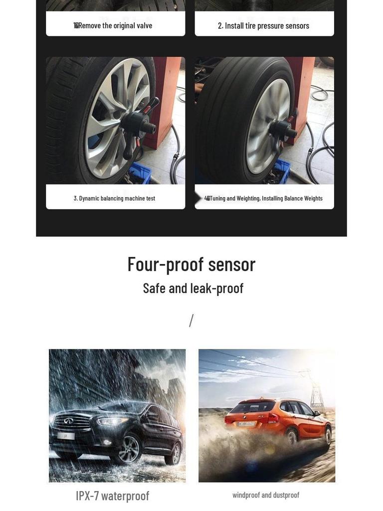Solar-Powered Wireless Tire Pressure Monitor for Cars