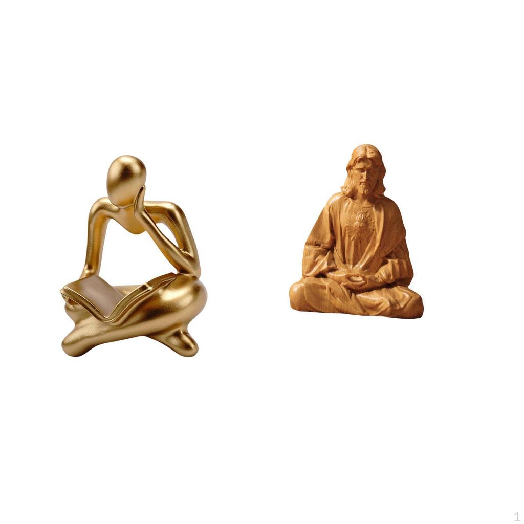 Abstract Sacred Heart Thinker Statue Decoration for Tabletop Living Room Shelf Office Bookshelf