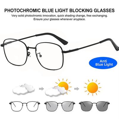 Anti Blue Light Photochromic Glasses Men Women UV400 Sunglasses Anti Radiation Lens Computer Eyeglasses Fashion Eyewear