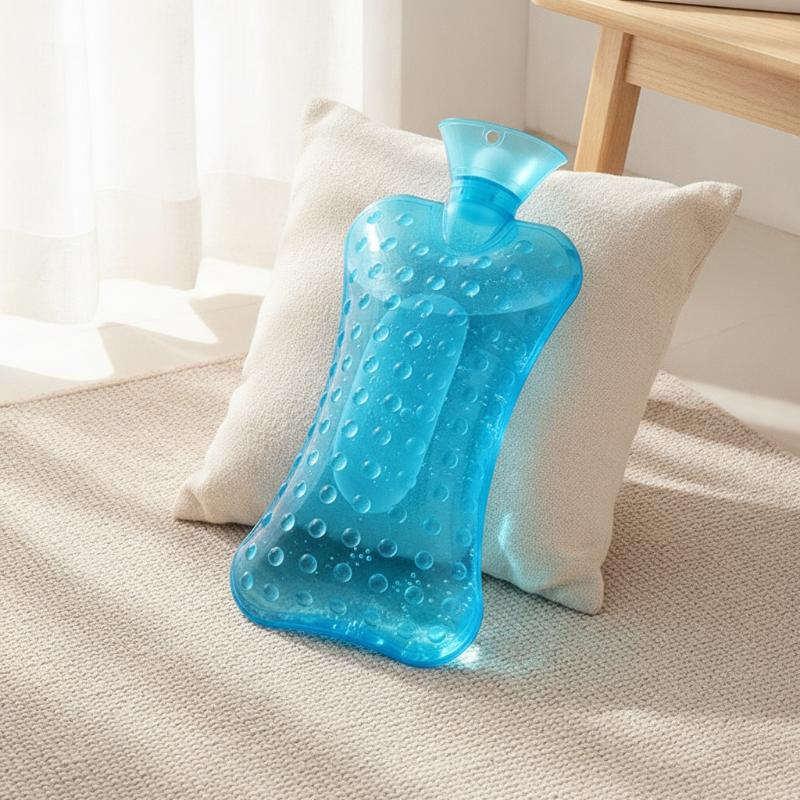 Portable Pvc Hot Water Bottle 3D Raised Dot Leak-Proof Hot Water Bag 1800Ml Explosion-Proof Massage Hot Water Bottle Pain Relief