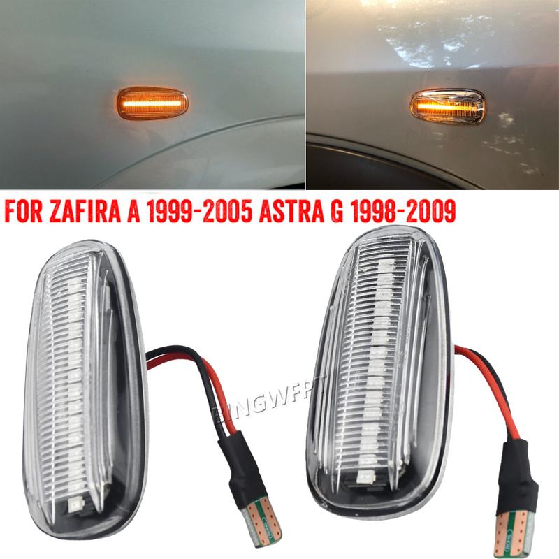 2PCS Dynamic Turn Signal Light For Opel Zafira A 1999-2005 Astra G 1998-2009 Car LED Blinker Side Marker Lamp