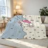 Thick Warm Flannel Blanket - Cartoon Bunny Pattern, Soft Cozy Throw for Home, Guest Room, Christmas & Halloween, Single Size