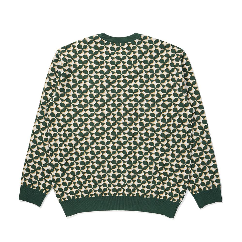 MALBON GOLF Bucket Clover Jacquard Sweater Green