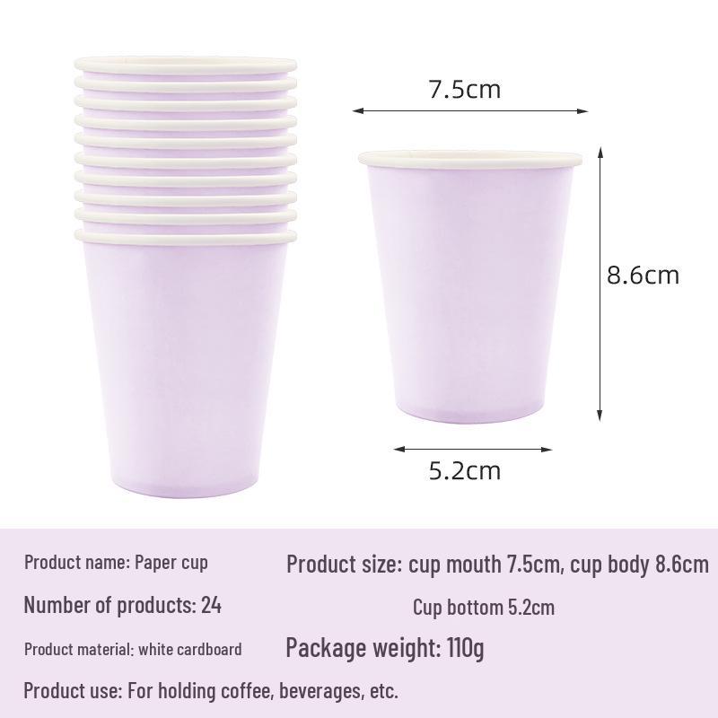 New Taro Purple Tableware Set: Solid Color Paper Plates, Cups, Napkins, Tablecloth - Disposable Party Supplies