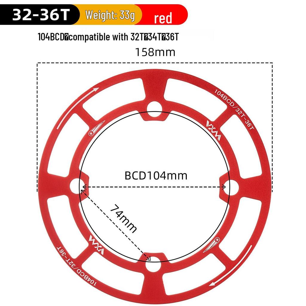 Protector de cadena de aluminio para bicicleta de montaña 104BCD, cubierta de piñón