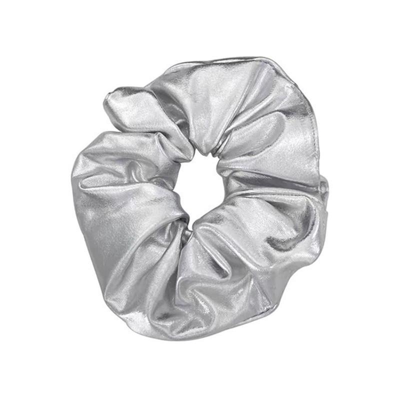 Korean ins super hot fever silver large intestine hair ring internet celebrity French hair rope simple retro hair accessories for women