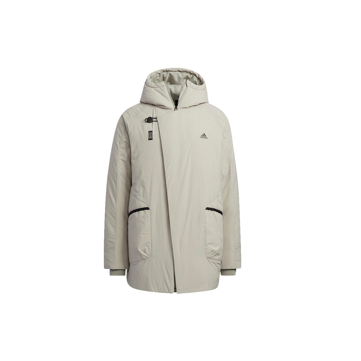 adidas Wuji Down Jkt Series Outdoor Sports Stay Warm mid-length hooded down Jacket Gray Men s H23103 XS