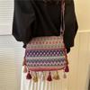 High Value Ethnic Style Messenger Bag Women's Tide Versatile Wide Shoulder Strap Shoulder Bag Fringed Bucket Bag Women