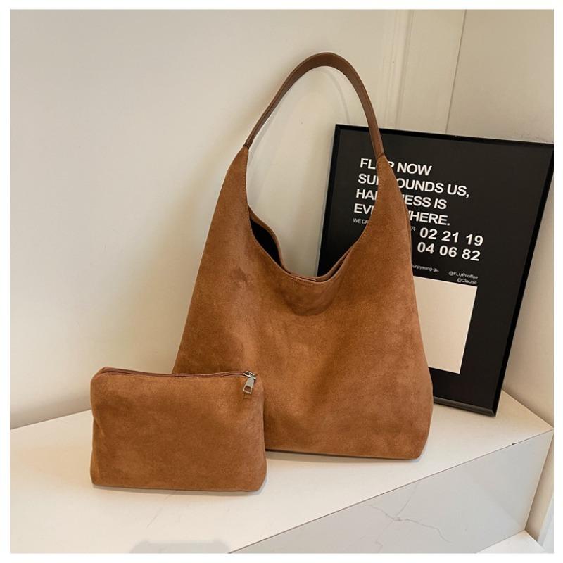 

Maillard tote bag women s new large-capacity commuter bag matte retro shoulder bag коричневий