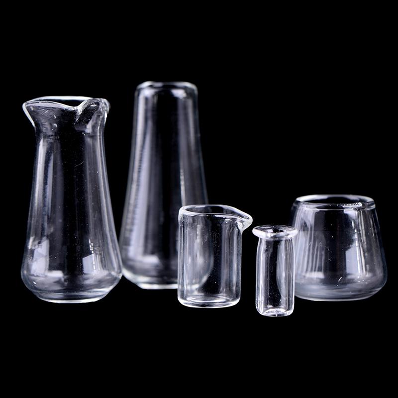 

5 шт./компл. 1:12 Кукольный домик Миниатюрный стеклянный стаканчик Стаканчик для питья Бутылка Кукольный домик Кухня