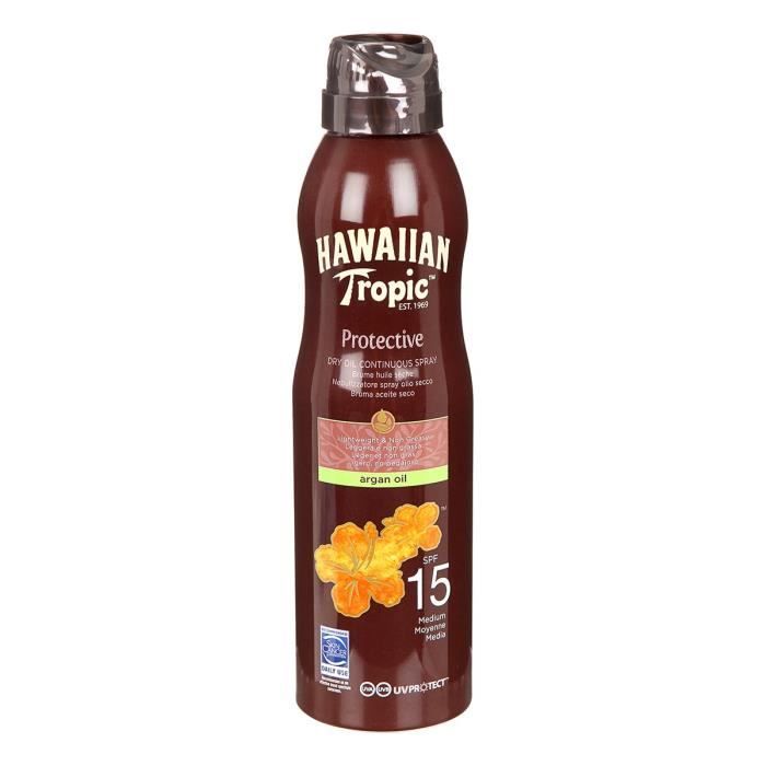 HAWAIIAN TROPIC Brume D'huile Sèche D'argan - SPF 15 - 177 Ml