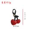 Leather Cherry Pendant Keychain Handmade Double Cherry Design with Loop Strap and Metal Rivet for Bag Charm or Key Holder Accessory