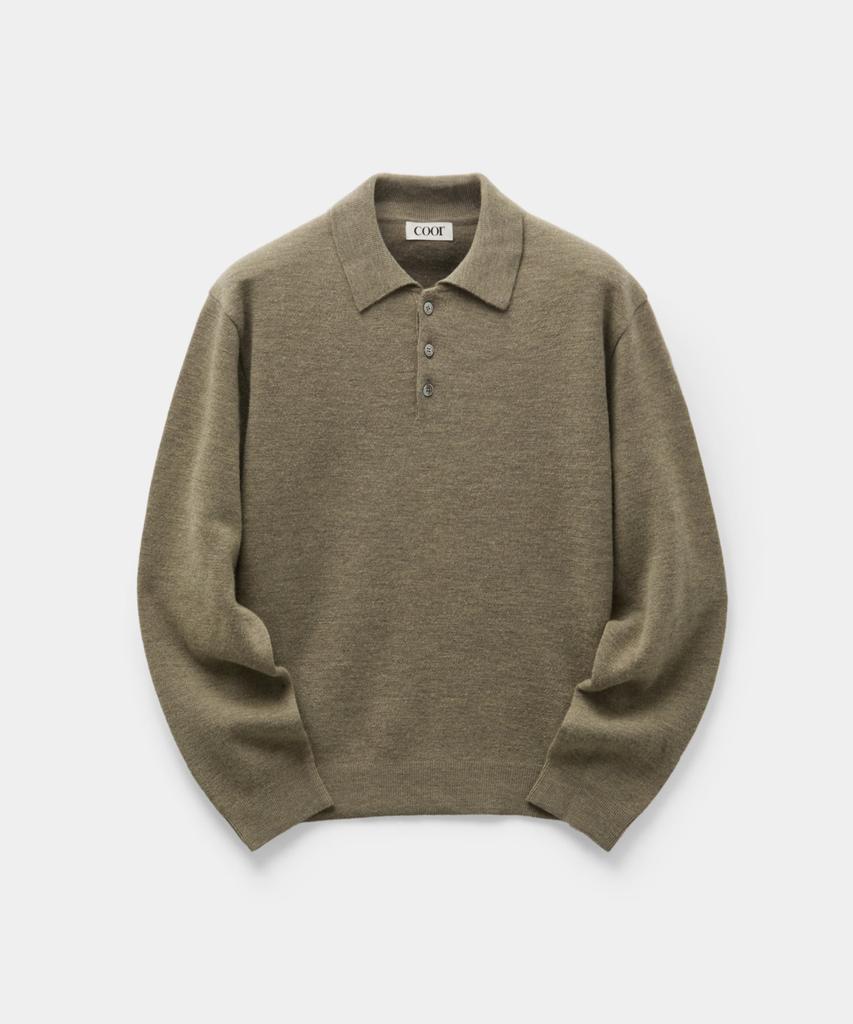 COOR Topfill Wool Polo Knit (Light Khaki)