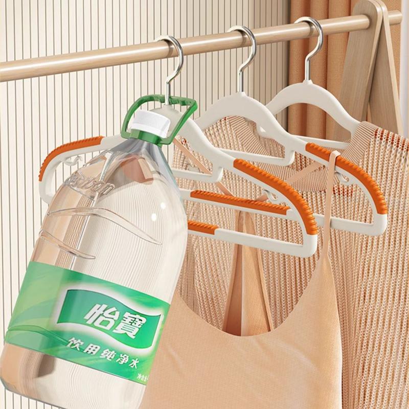 10Pcs Black/Orange/Grey Multifunctional Wet and Dry Household Hanger Suitable for Hanging Clothes Bedroom Wardrobe Anti-Slip
