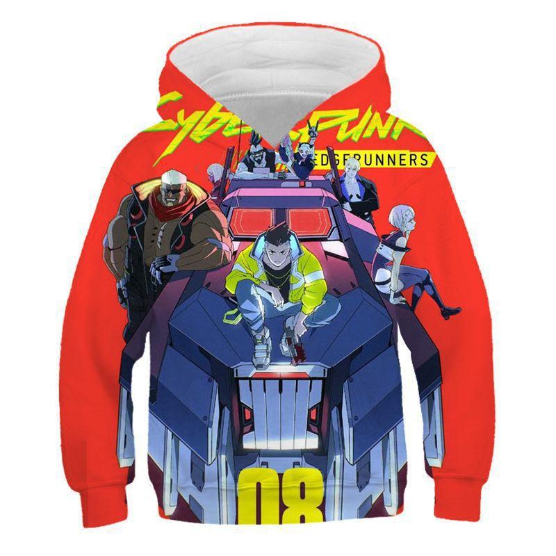 Cyberpunk Cyberpunk, Edge Walker Children's Hooded Sweater 3D Digital Printing Children's Jacket Men