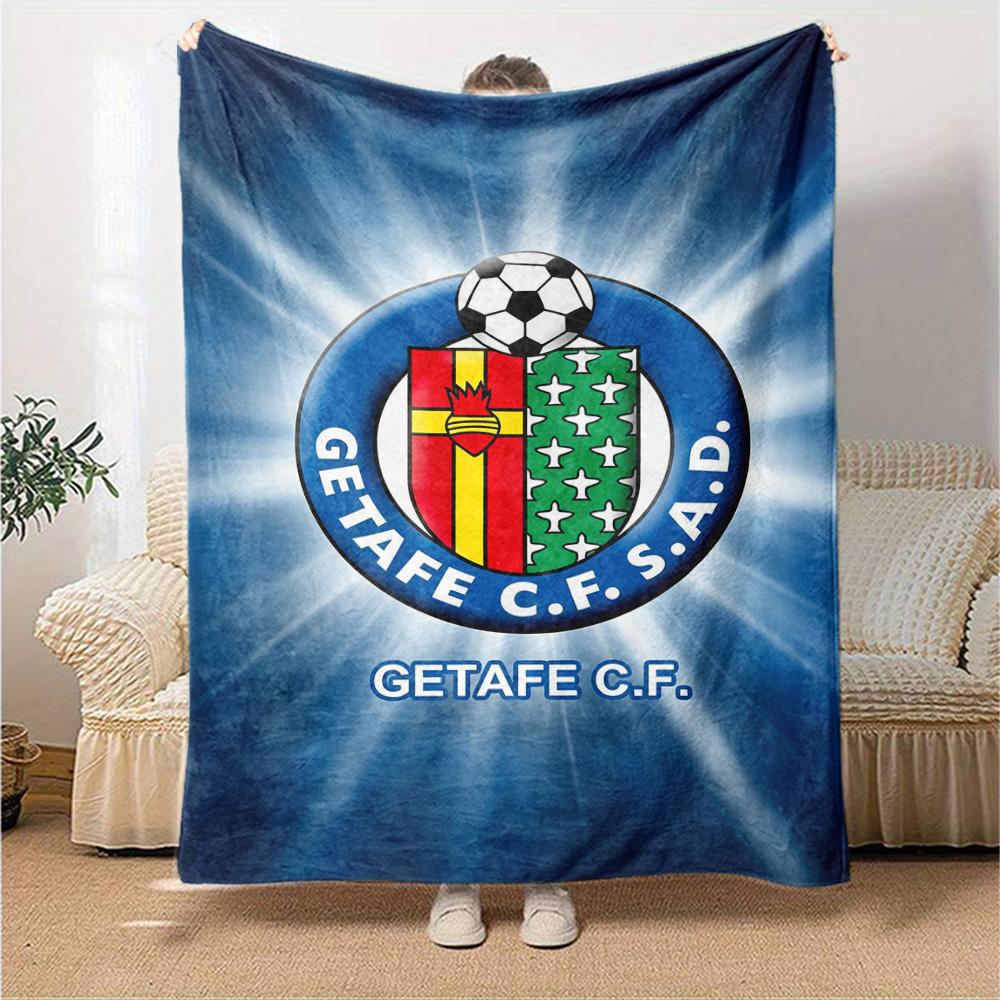 Getafe CF Print Flannel Blanket High Quality Warm Comfortable Cover for All Seasons Perfect for Gifts Home Decor