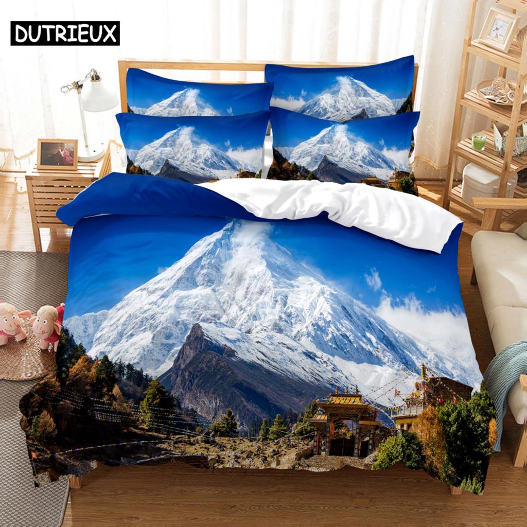 3D HD Scenic Quilt Cover Duvet Pillow Case bed Set Linen Woods Scene Forest King Queen Twin Single Double 3PCS 2PCS Home Textile