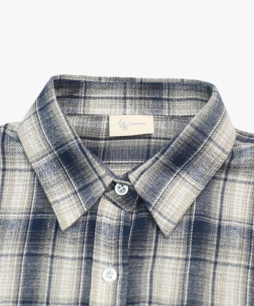 LOSSYROW Oversized Checkered Shirt Blue