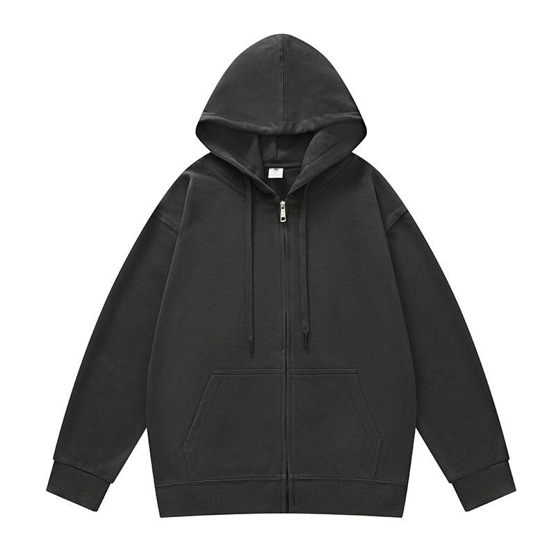 Unisex 320g Cotton Zipper Hooded Cardigan - Trendy Autumn Casual Top