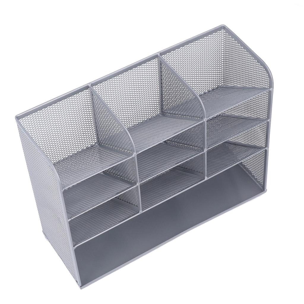 Desk Mesh Pen Organizers 9 Grids Large Storage Space 45 Degrees  Tilt Design Multi Functional Pencil Holder