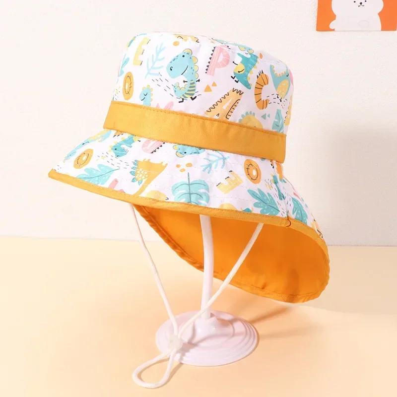 Spring Summer Cotton Baby Sun Hat for Girls Boys Baby Bucket Hat Outdoor Children UV Protection Beach Hat