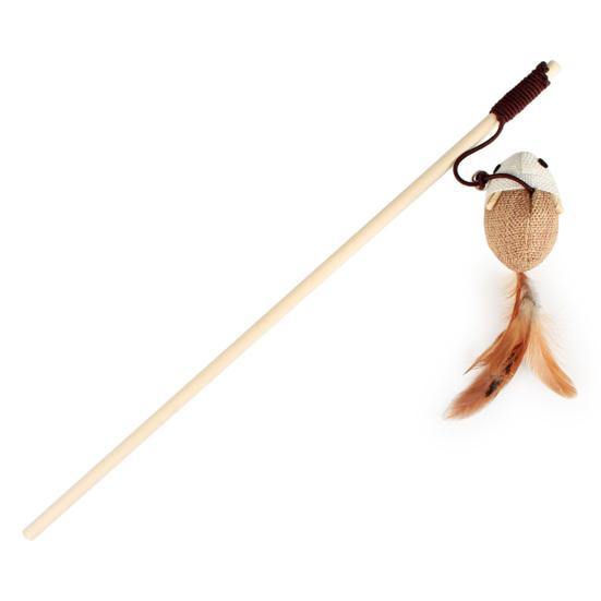 Funny Cat Stick Interactive Toy with Feather Lightweight Cat Teaser Wand Hunting Instinct Activation Cat Teaser Stick for Indoor Cats And Kittens