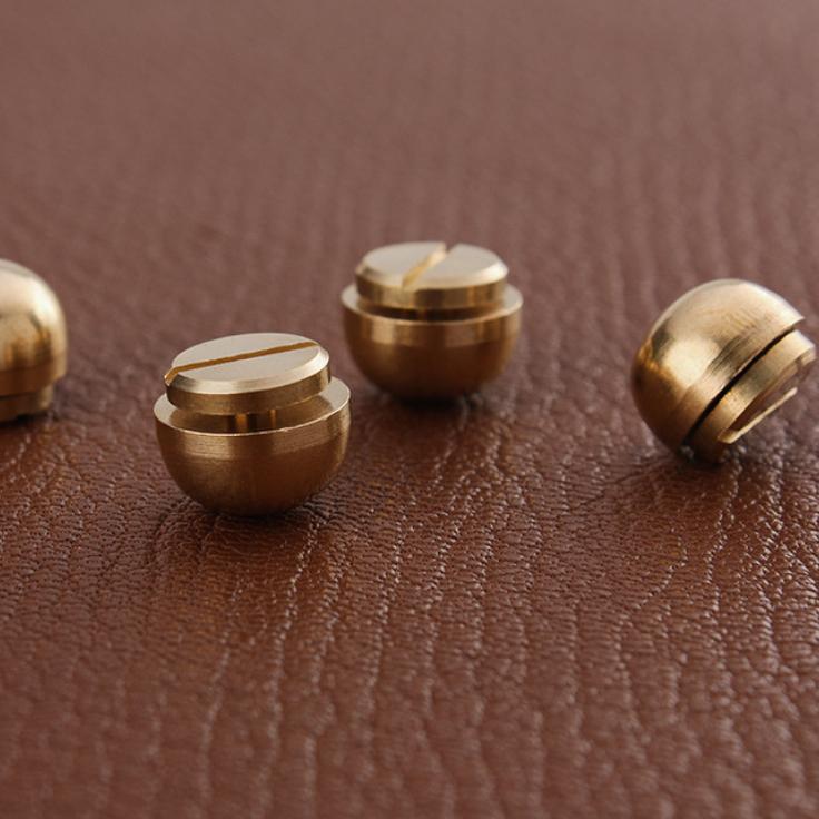 5Set High Quality Solid Brass Rivet And Screws Diy Leather Bag Decoration Suitcase Botton Feet Rivet Accessories