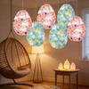 Easter Egg Paper Lantern Bunny Chick Flower Pattern Egg Shaped Hanging Lantern for Easter Party Home Decor