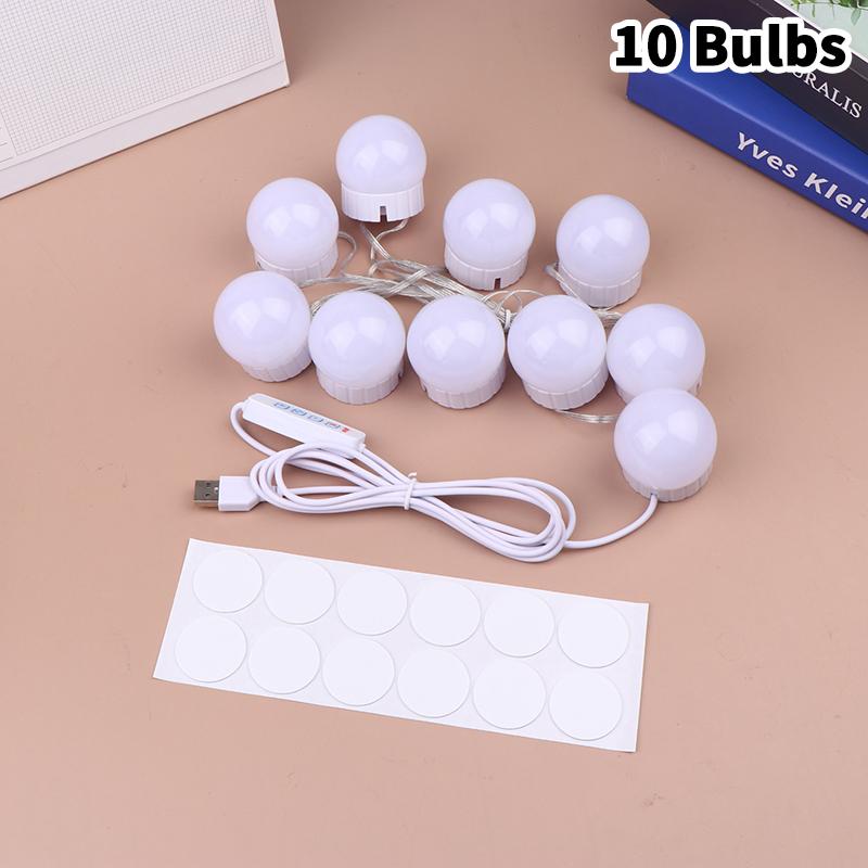 LED Detachable Bulbs Makeup Mirror Lamp USB Power Cosmetic Mirror Light Dressing Table Lighting Dimmable LED Vanity Lights