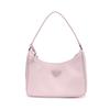 Prada Re-Edition Triangle Logo Solid Color Fabric Underarm Tote Shoulder Bag Women Bags Pink 1NE515_RDH0_F0E18