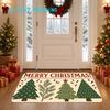 2D Flat Printing Christmas Tree Printed Entryway Doormat, Colorful Non-Slip Machine Washable Rug, Suitable for Home Decor, Entrance, Hall, Bathroom, a