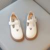Spring Autumn New Girls Princess Leather Shoes Toddlers Baby Kids Flats T-strap Cut-outs with Heart Hollow Cute Sweet Soft