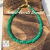Dainty Zambian Emerald Beaded Bracelet: Sterling Silver, Faceted Gemstone
