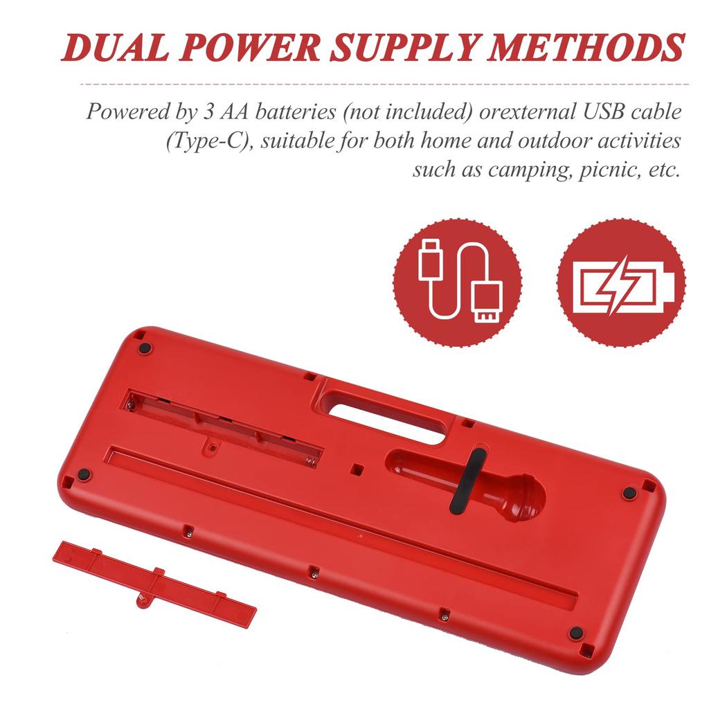 Btuty 37-Tasten Digitalpiano mit 10 Demo-Presets, Mini-Mikrofon und Kopfhörer-/Aux-Aufnahmebuchse, Multifunktionales Kinderkeyboard