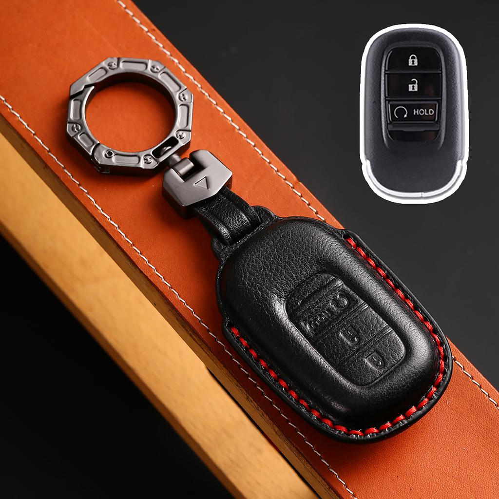 Genuine Leather Auto Key Fob Cover Case Housing Fit For Honda Civic 11Th Gen Accord Vezel Freed Pilot Zrv Ens1 Hrv Crv Auto Accessories