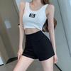 Damen High-Waist Schwarze A-Linie Eng Sexy Heiße Shorts mit Stiefeln - Schlankmachende Oberbekleidungs-Shorts 2026