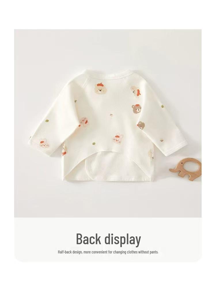 Newborn Baby Long-Sleeve Pure Cotton Top - 0-3 Months, Spring/Autumn