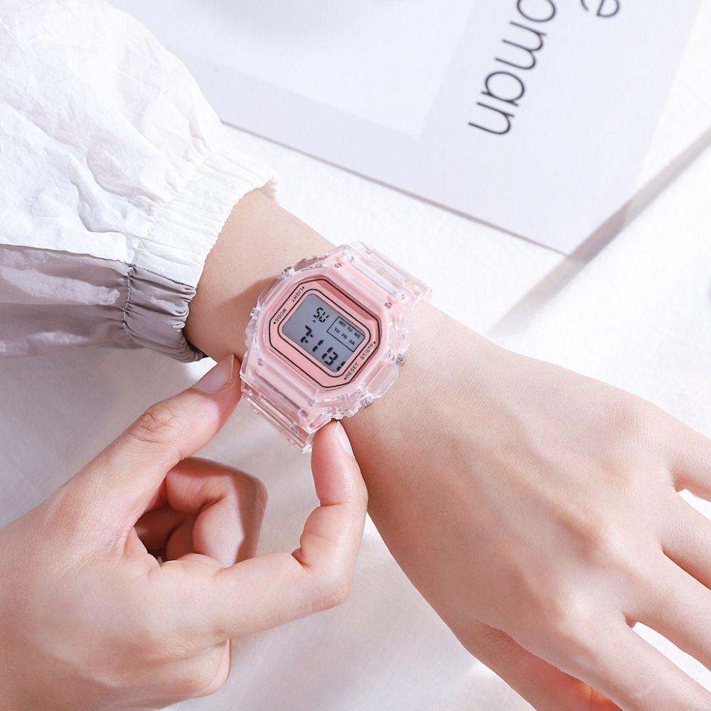 Transparent Watchband Digital Watch Clock Wristwatches Fashion Electronic Watches