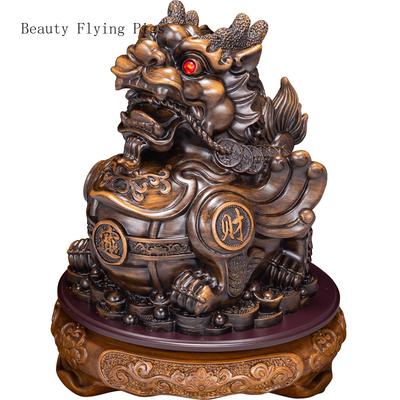 Neue chinesische Holzmaserung Pixiu Dekoration Geschenk für die Eröffnung des Wohnzimmers, Weinschranks, Büros feng shui Künstlich