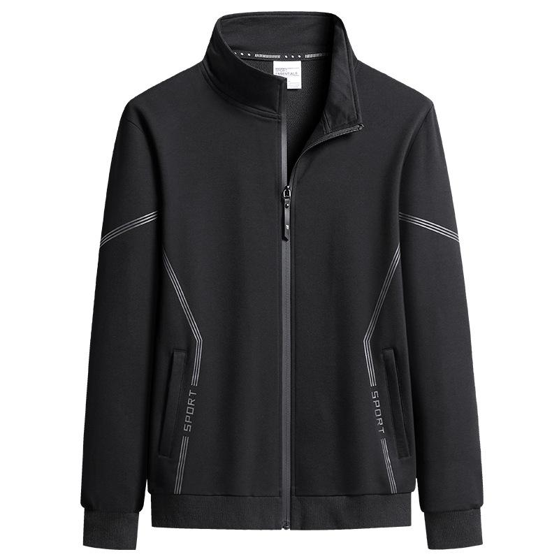 Breathable lightweight new men's spring and fall warm fashion trend casual sports coat | zipper front collar jacket and pants loose fit casual wear