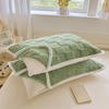 2 pieces Coral Fleece Pillow Cover Plush Cushion Cover Durable Grid Jacquard Pillowcases  Winter
