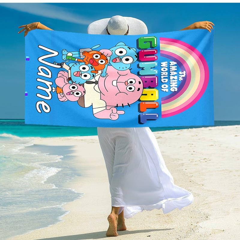 Personalized Customized Proof Beach Towel with The Amazing World of Gumball Pattern - Soft, Absorbent,quick-drying,perfect Swimming,camping&bathing